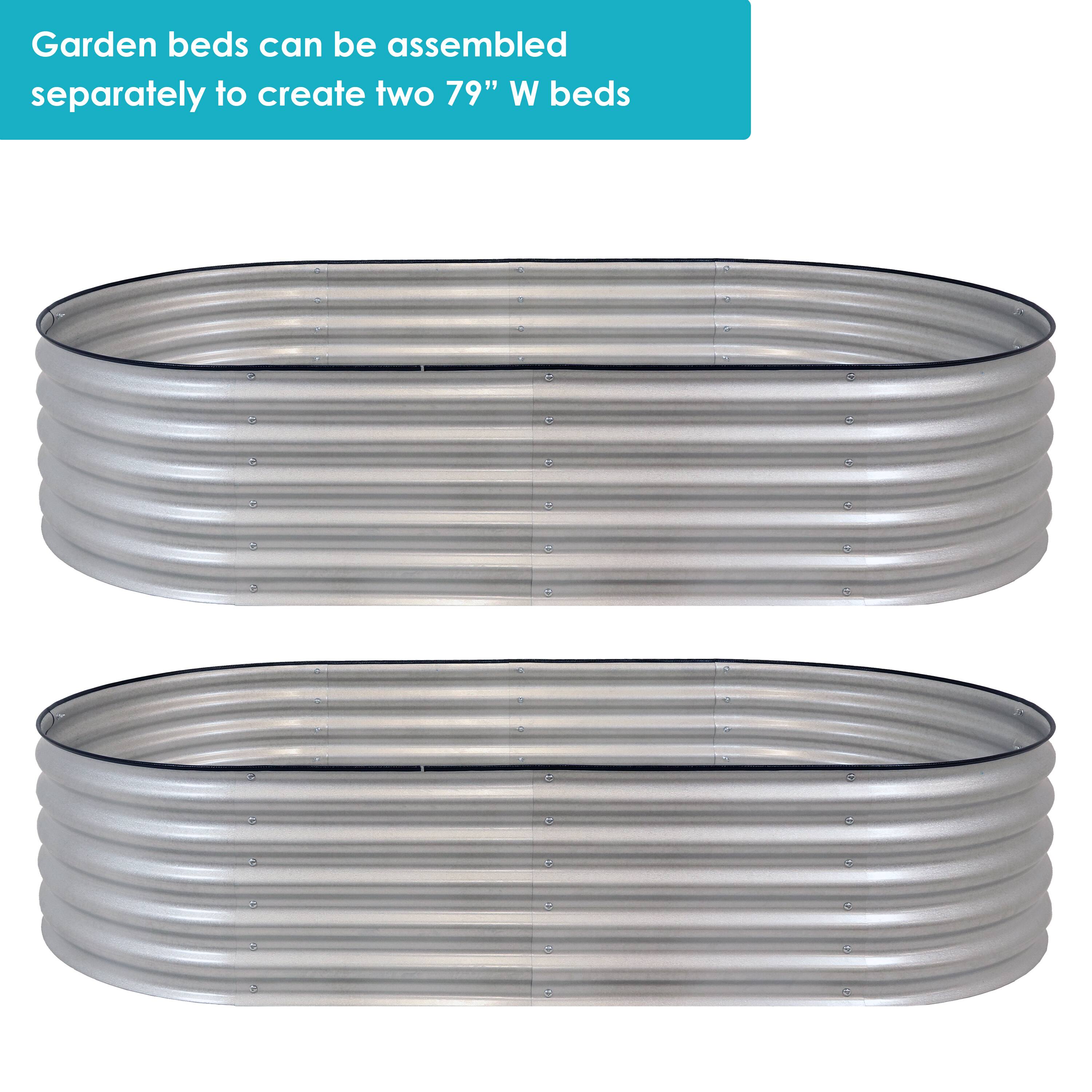 Garden beds can be assembled separately to create two 79" W beds.