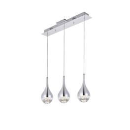 Elegant Lighting - Amherst Collection LED 3-light chandelier 24in x 4in x 9in finish - Chrome