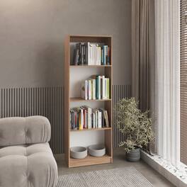 Depot Eshop - Vinton Bookcase with Spacious Tier-Shelving Design - Natural Oak / White