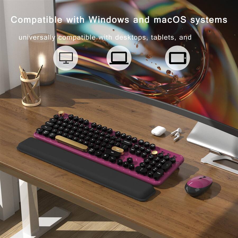 HM 1810 Colorful Wireless Computer And Mouse Combo With Round ...