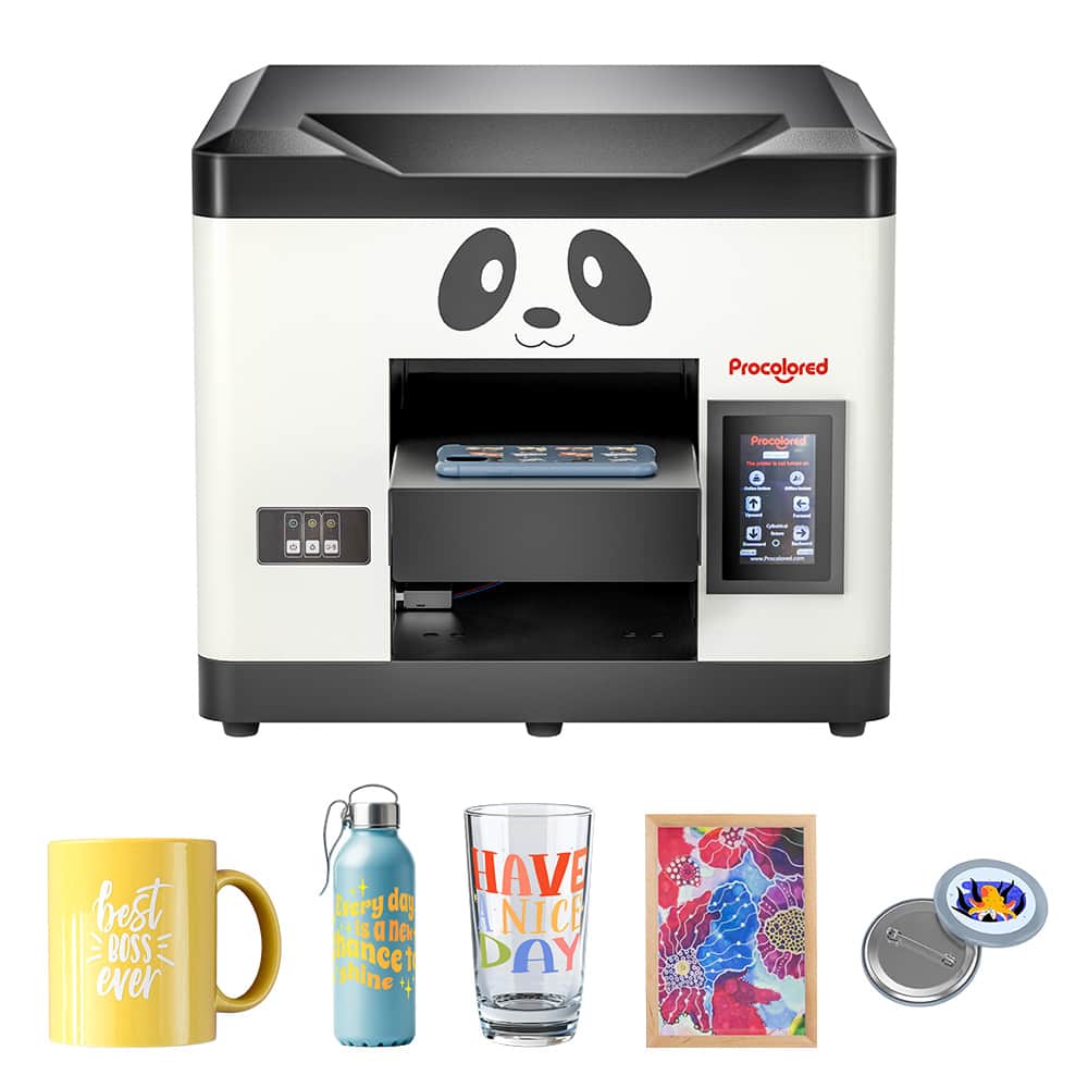 Procolored - V6 Panda UV Printer 6.7" A4 L800 for Acrylic,Metal,Leather,Golf,Bottle,Phone case and More