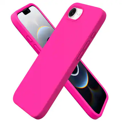 Front. Ornarto - ORNARTO Compatible with iPhone 16e Case 6.1", Liquid Silicone Shockproof Protective Cover - Hot Pink - Hot Pink.