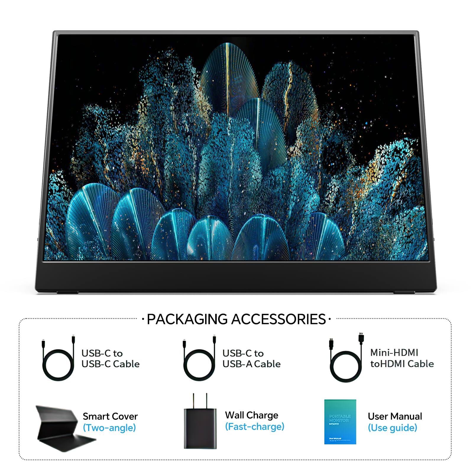 PACKAGING ACCESSORIES:
- USB-C to USB-C Cable
- USB-C to USB-A Cable
- Mini-HDMI to HDMI Cable
- Smart Cover (Two-angle)
- Wall Charge (Fast-charge)
- User Manual (Use guide)