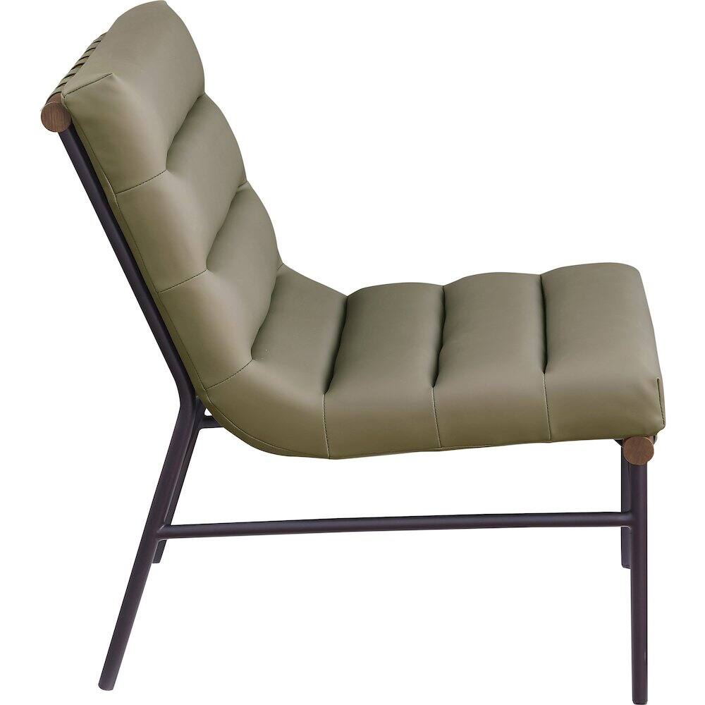 Alt View 2. Meridian Furniture - Burke Olive Vegan Leather Accent Chair - Green.