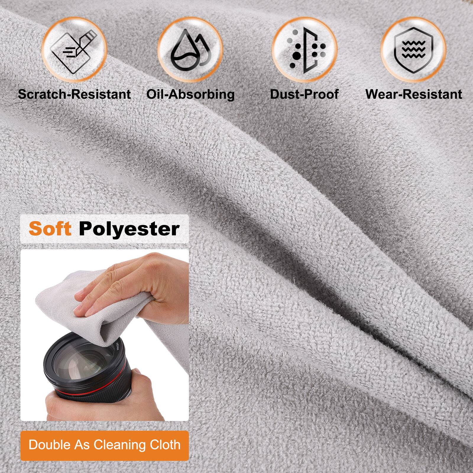 Scratch-Resistant  
Oil-Absorbing  
Dust-Proof  
Wear-Resistant  

Soft Polyester  

Double As Cleaning Cloth