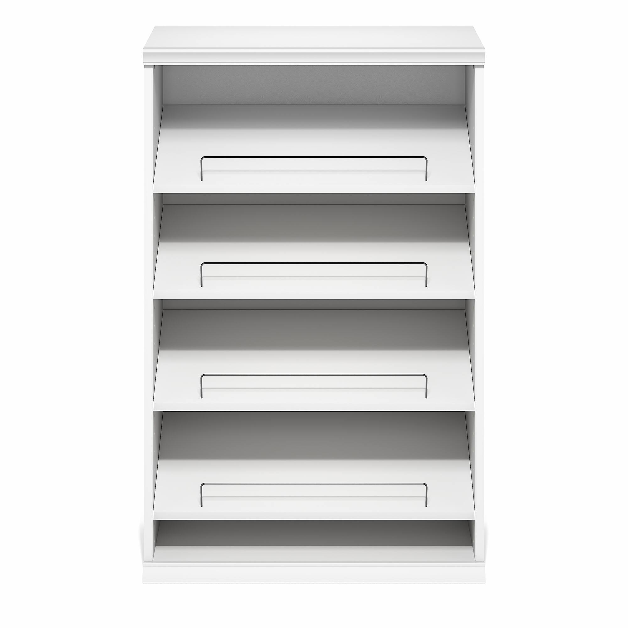 Alt View 6. Furinno - FANO Shoe Rack, 4-Tier Shoe Organizer, Closet Shoe Shelf with Angled, Adjustable Shelves, Stackable Shoe Storage - White.
