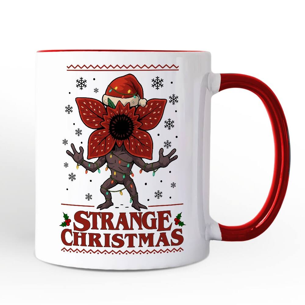 OrnamentallyYou - Strange Christmas Retro Mug, Demon Plant Gift for Horror Lovers - White