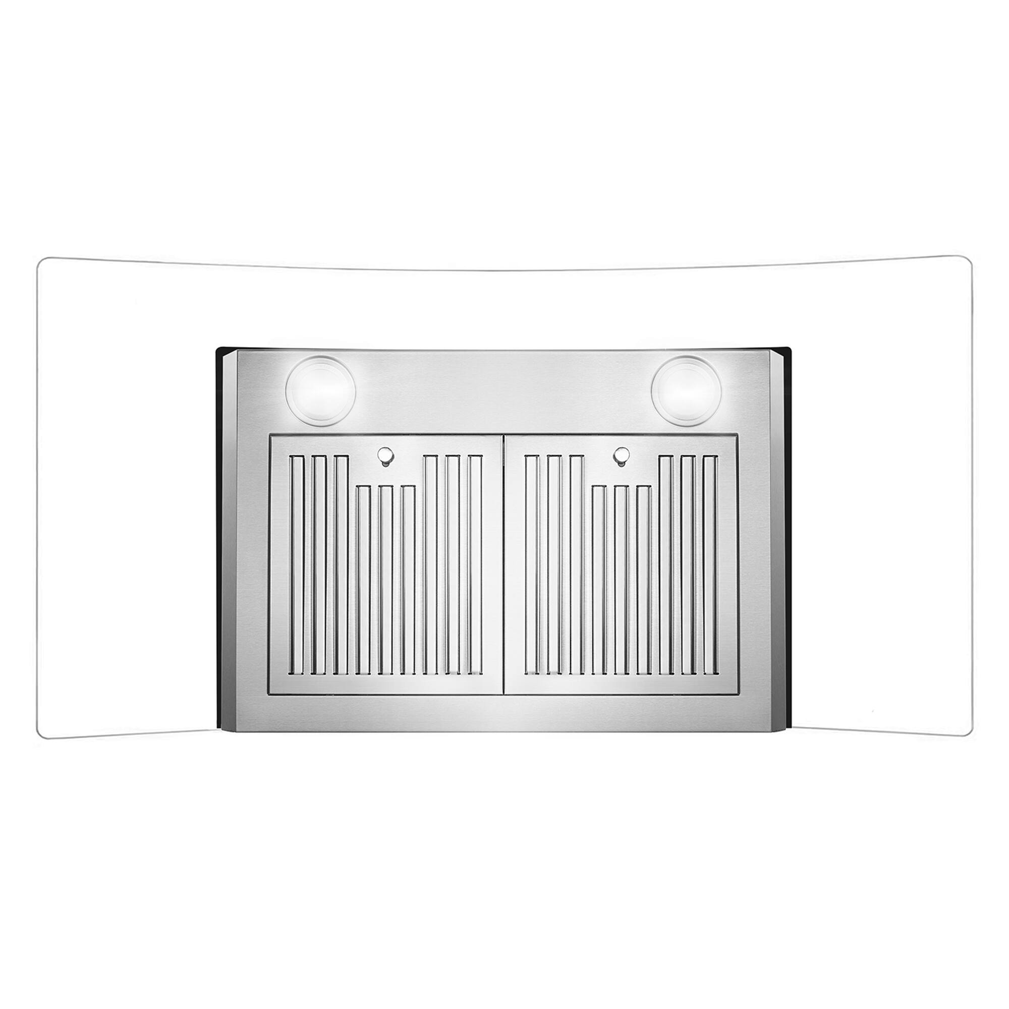 Alt View 5. COSMO - COS-668WRC90-DL 36 in. Vista Collection 380 CFM Ductless Wall Mount Range Hood, Button Controls, LED Lights - Stainless Steel.