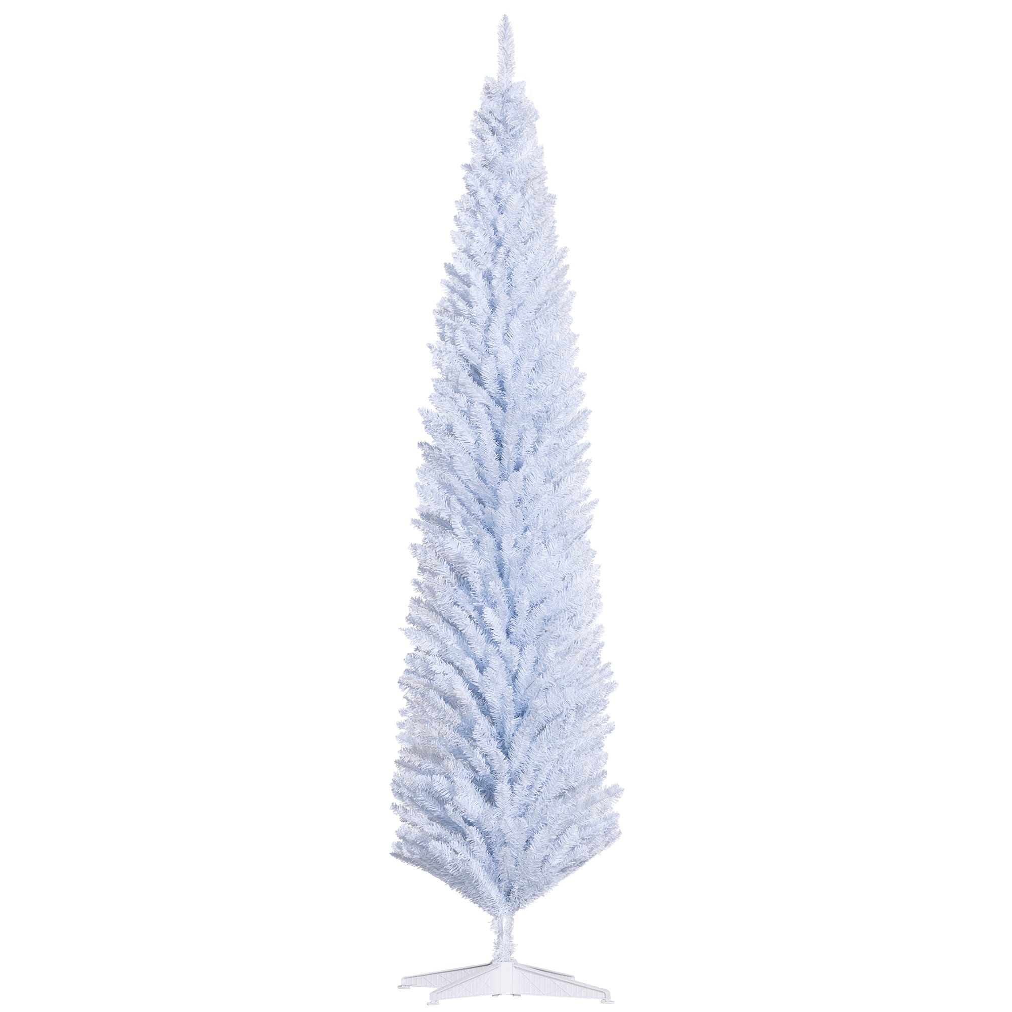 Homcom - Unlit Pencil Artificial Christmas Tree with Realistic Branches and 618 Tips - White