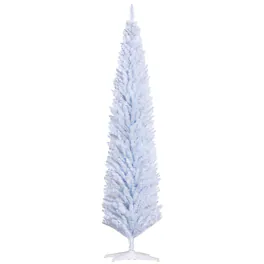 Homcom - Unlit Pencil Artificial Christmas Tree with Realistic Branches and 618 Tips - White