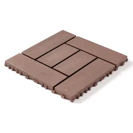 APRILSOUL - 44pcs 12in ZZ style Interlocking Deck Tiles Indoor Outdoor - Brown