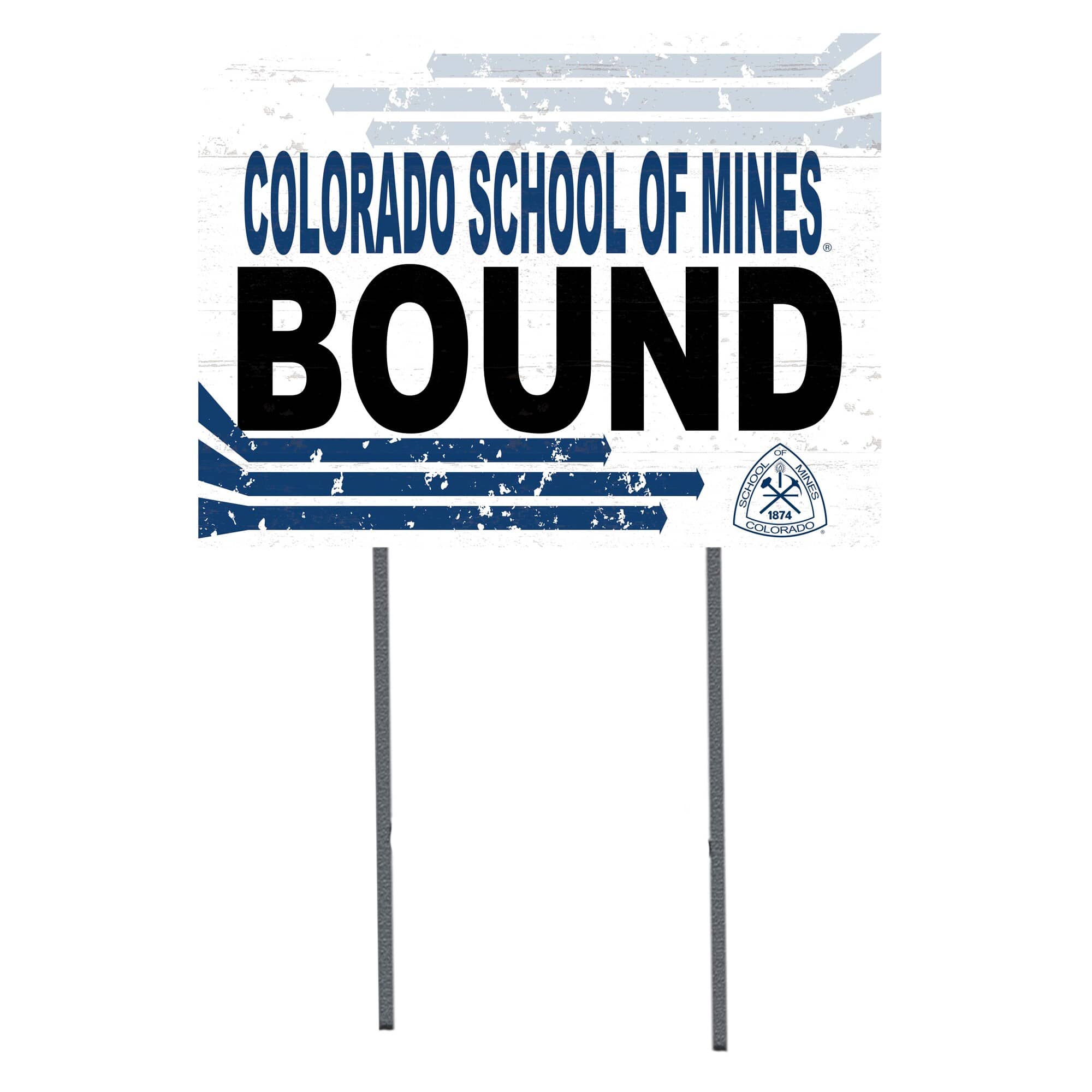 Jardine - Colorado School of Mines Orediggers 18" x 24" Bound Yard Sign - White