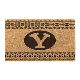 Jardine - BYU Cougars 18" x 30" Holiday Coir Doormat - Brown