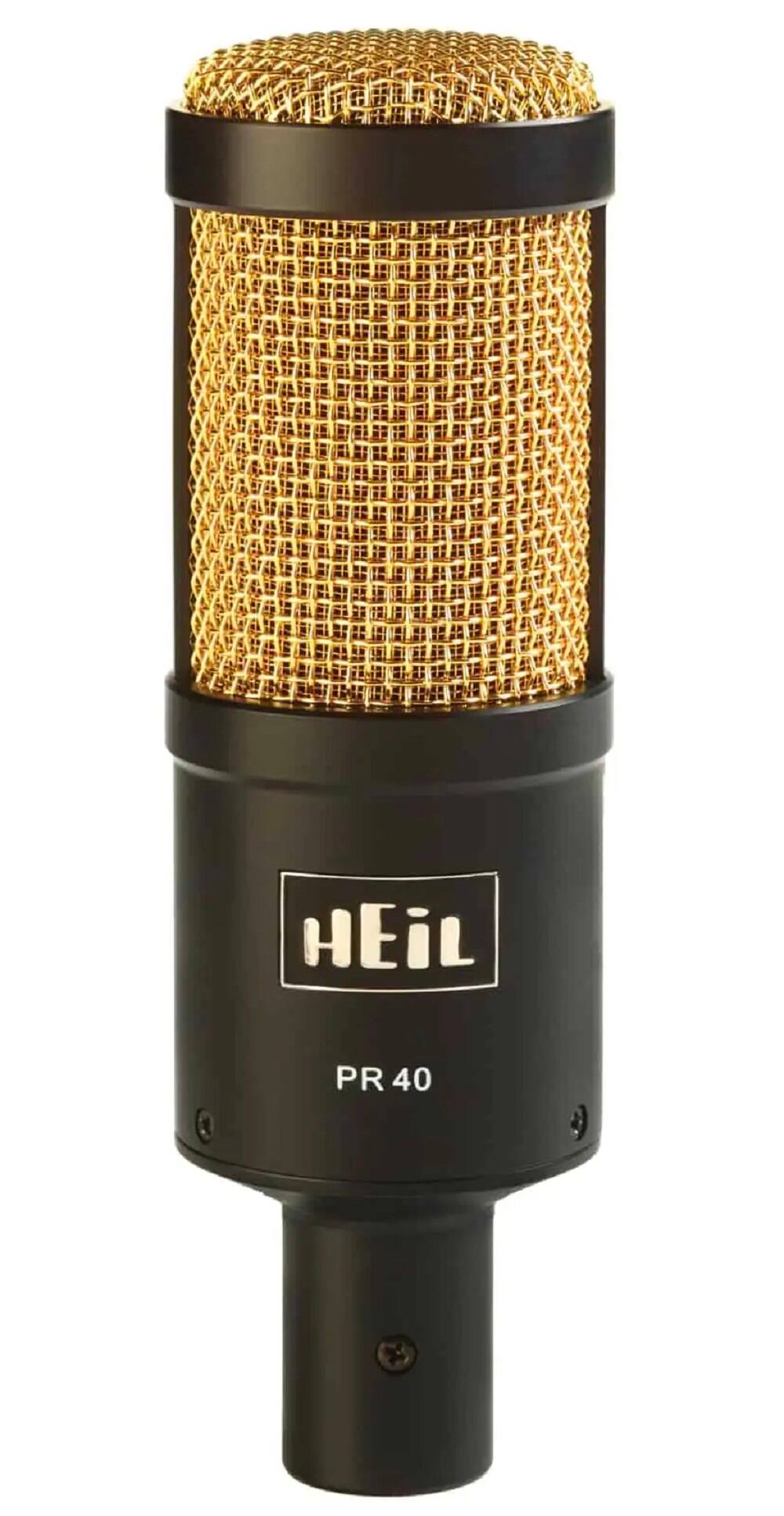 Front. Heil Sound - PR40 Wired Cardioid Dynamic Microphone - Black/Gold - Black/Gold.