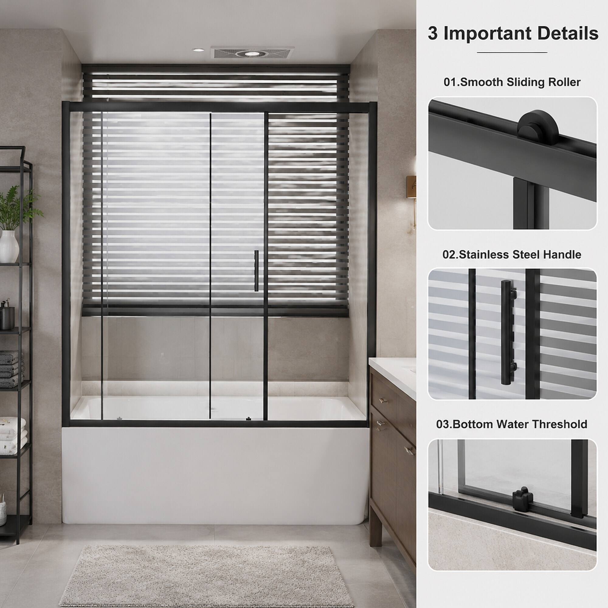 3 Important Details
01. Smooth Sliding Roller
02. Stainless Steel Handle
03. Bottom Water Threshold