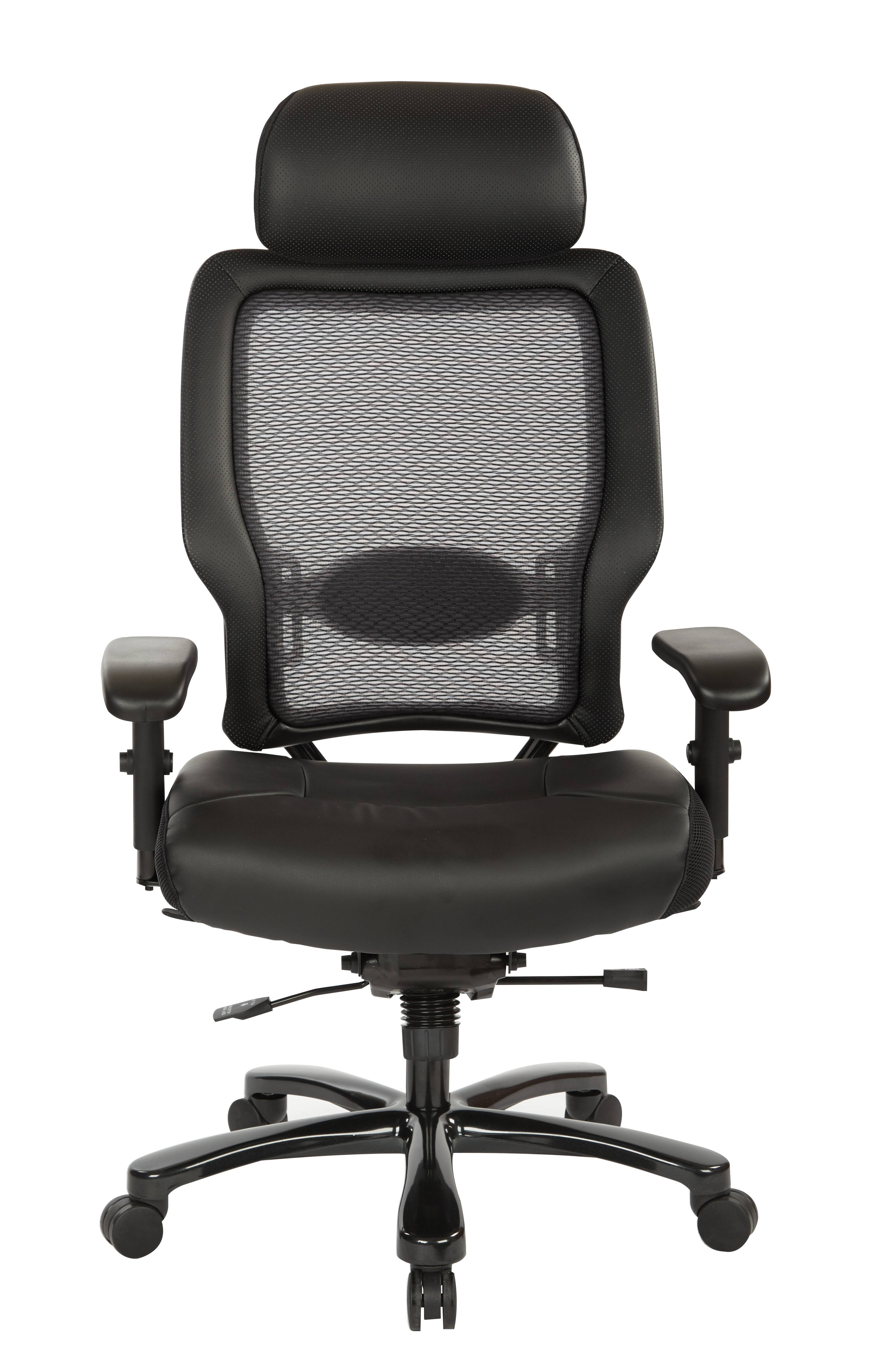 Front. Office Star Products - Executive Big and Tall Chair - Black.