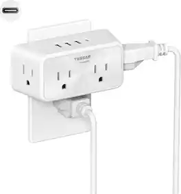 TESSAN - 4 AC Outlets and 3 USB-A(1 USB-C) Surge Protector Multi Plug Outlet Extender - Gray