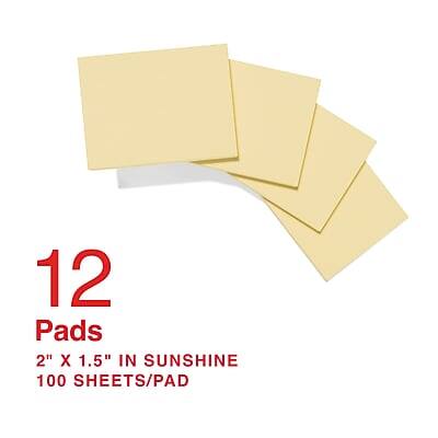 12 Pads  
2" x 1.5" in Sunshine  
100 Sheets/Pad