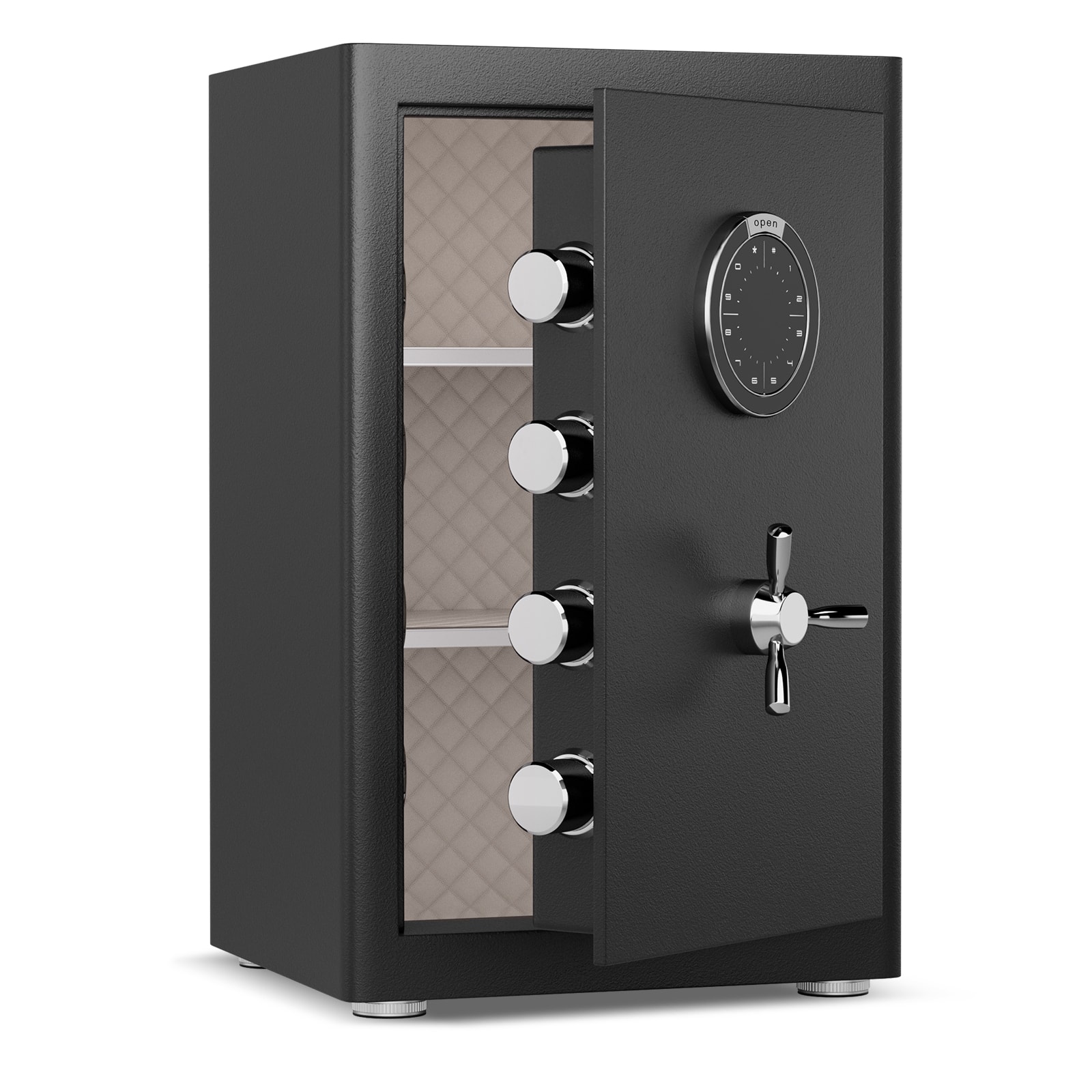 Chateau Abodes - Ft Home Security Safe, Heavy Duty Steel with Digital Keypad, 2 Removable Shelves & 3 Unlocking Methods - 2.0 Cu