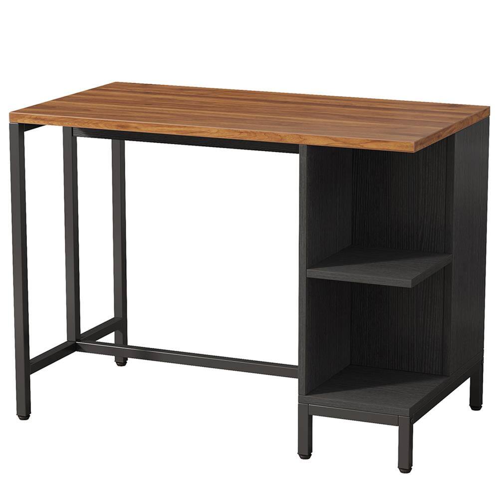 Front. Kadyn - Kadyn 43" Kitchen Island Kitchen Counter Table with 5 Open Shelves,Brown - Brown.