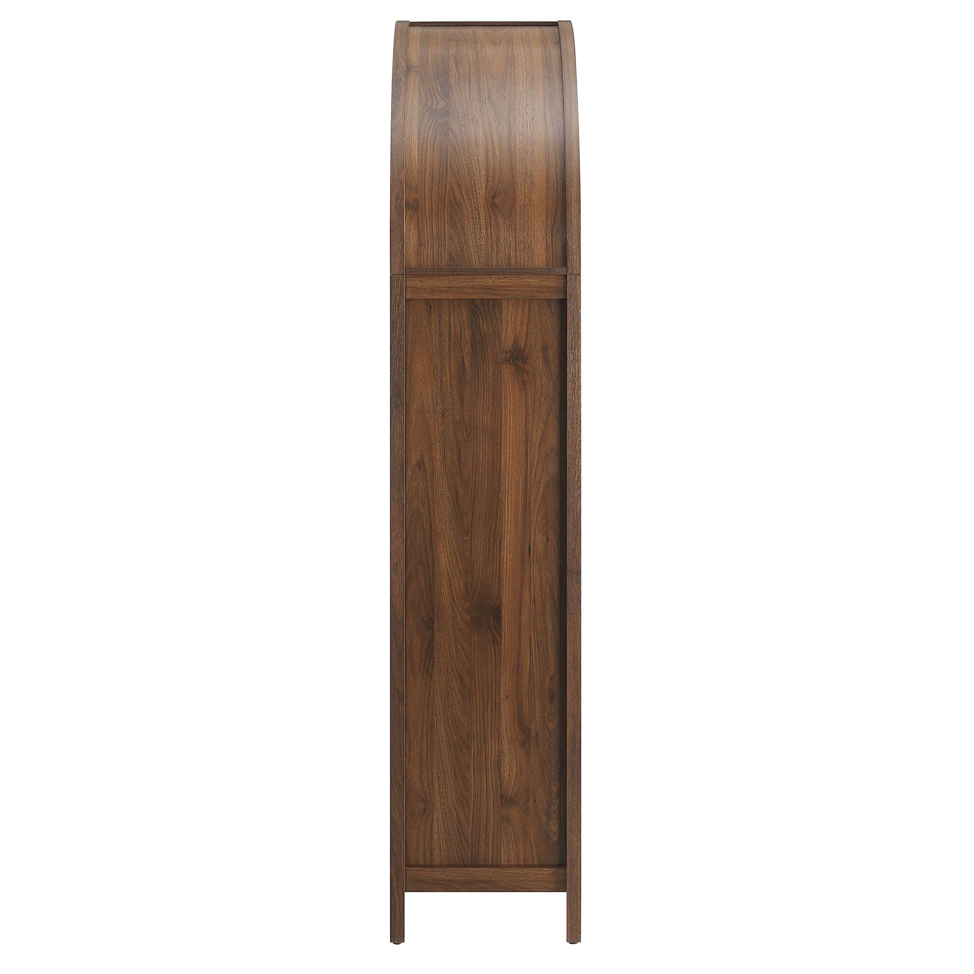 Alt View 2. Modway - Calista 79" Tall Wide Rattan Arched Storage Cabinet by Modway - Walnut.