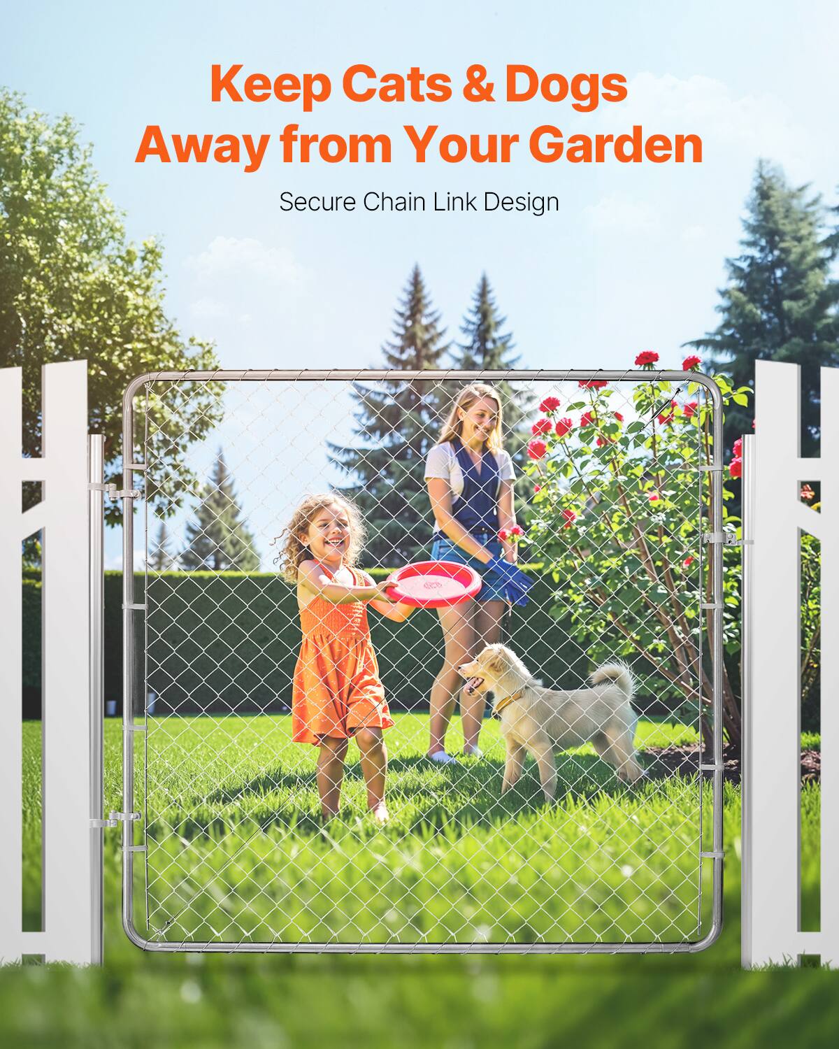 Keep Cats & Dogs Away from Your Garden  
Secure Chain Link Design