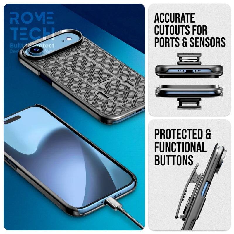 ROME TECH  
Built to Protect Design  
ACCURATE CUTOUTS FOR PORTS & SENSORS  
PROTECTED & FUNCTIONAL BUTTONS