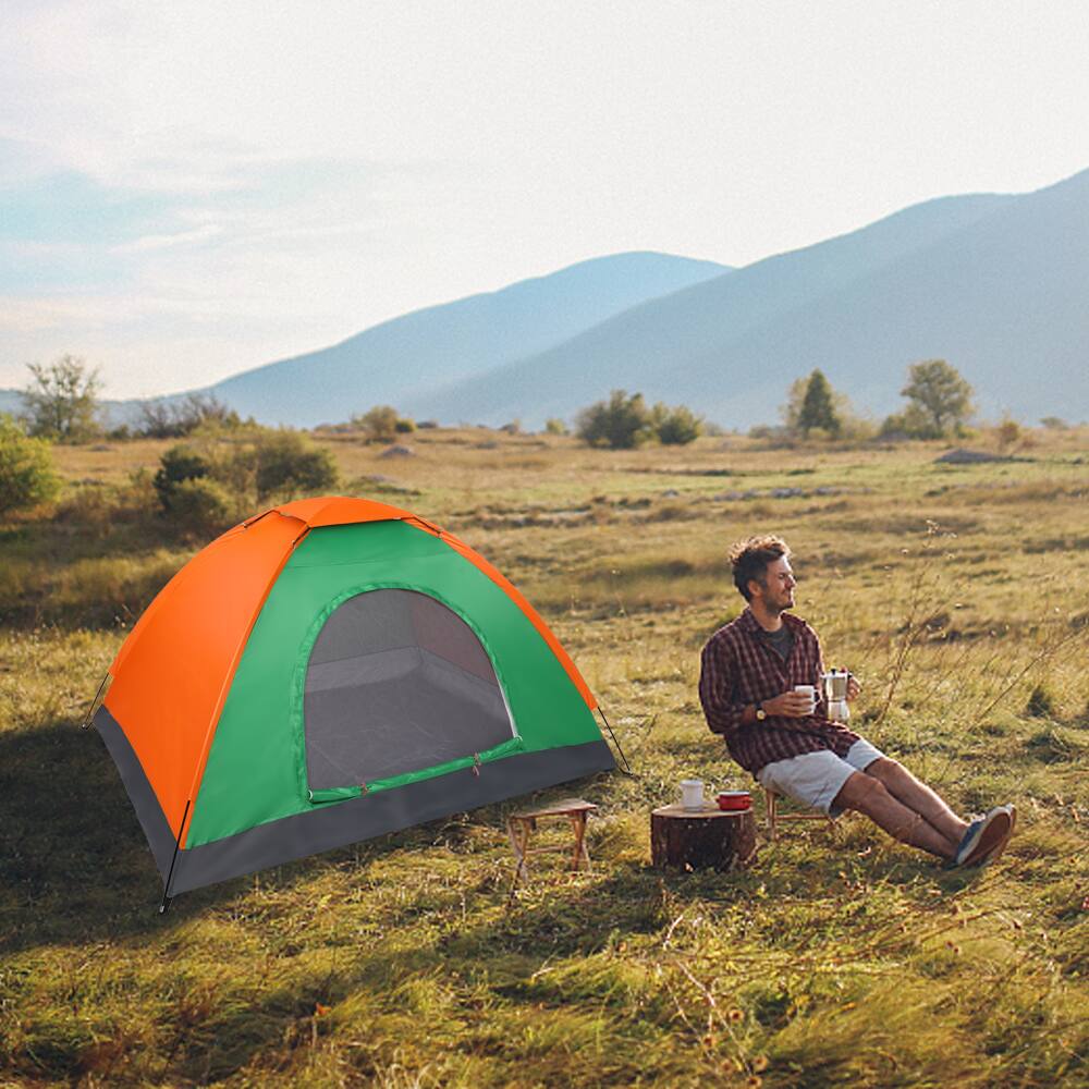 Alt View 7. Winado - Camping Tent, Portable Dome Tent for 2 Person Waterproof w/ Carrying Bag for Outdoor Hiking Climbing Camping Backpacking - Orange.