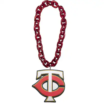 Front. FanFave - Red Team Logo Fan Chain - Red.