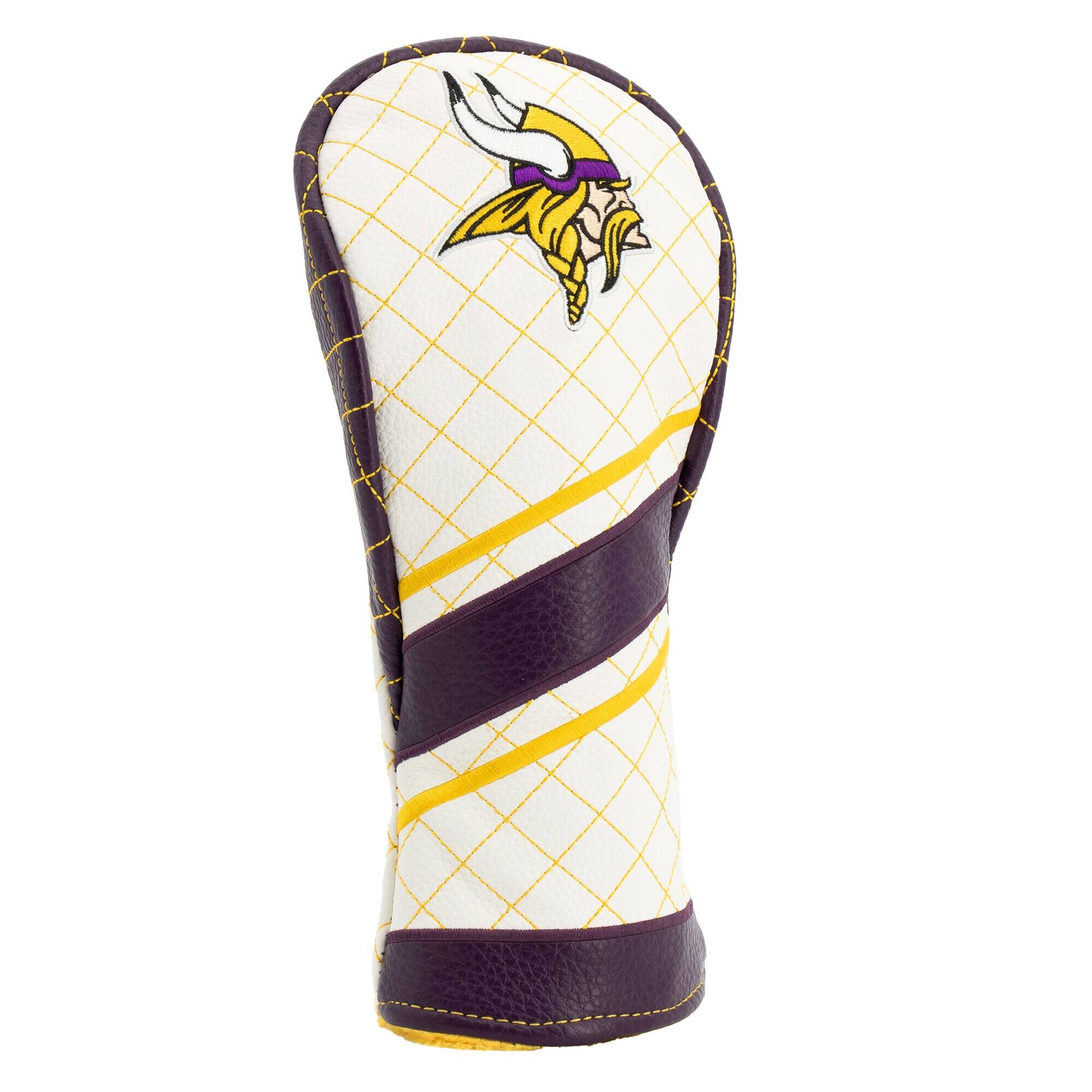 Alt View 2. Team Golf - Minnesota Vikings Striped Quilted Fairway Headcover - Multicolor.