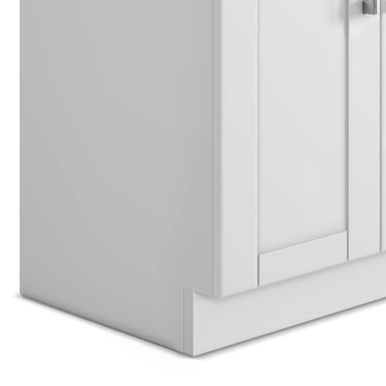 Alt View 5. Simpli Home - Modern Wide Shaker All-In-One 28-inch Laundry Utility Sink and Cabinet - Pure White.