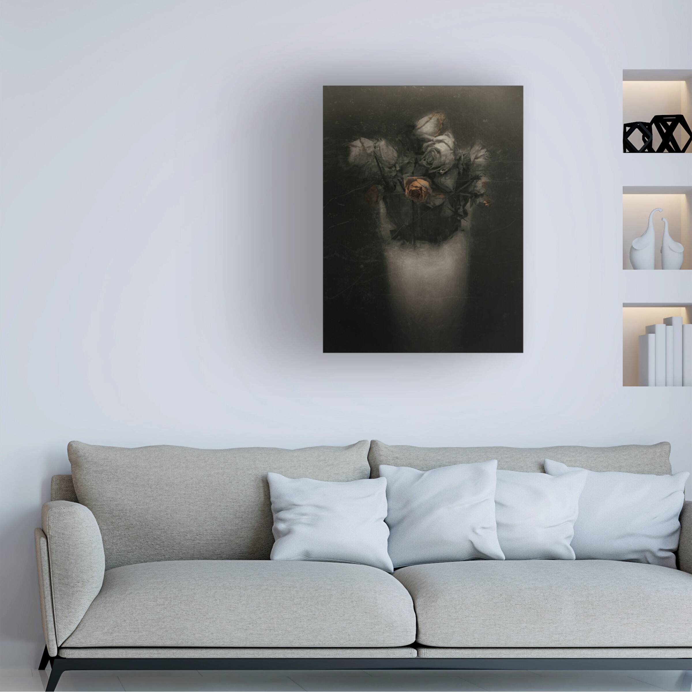 Back. Trademark Fine Art - Gilbert Claes Grieving Red Old Roses Canvas Art - 24 x 32 Inches - 24x32 - Multicolor.