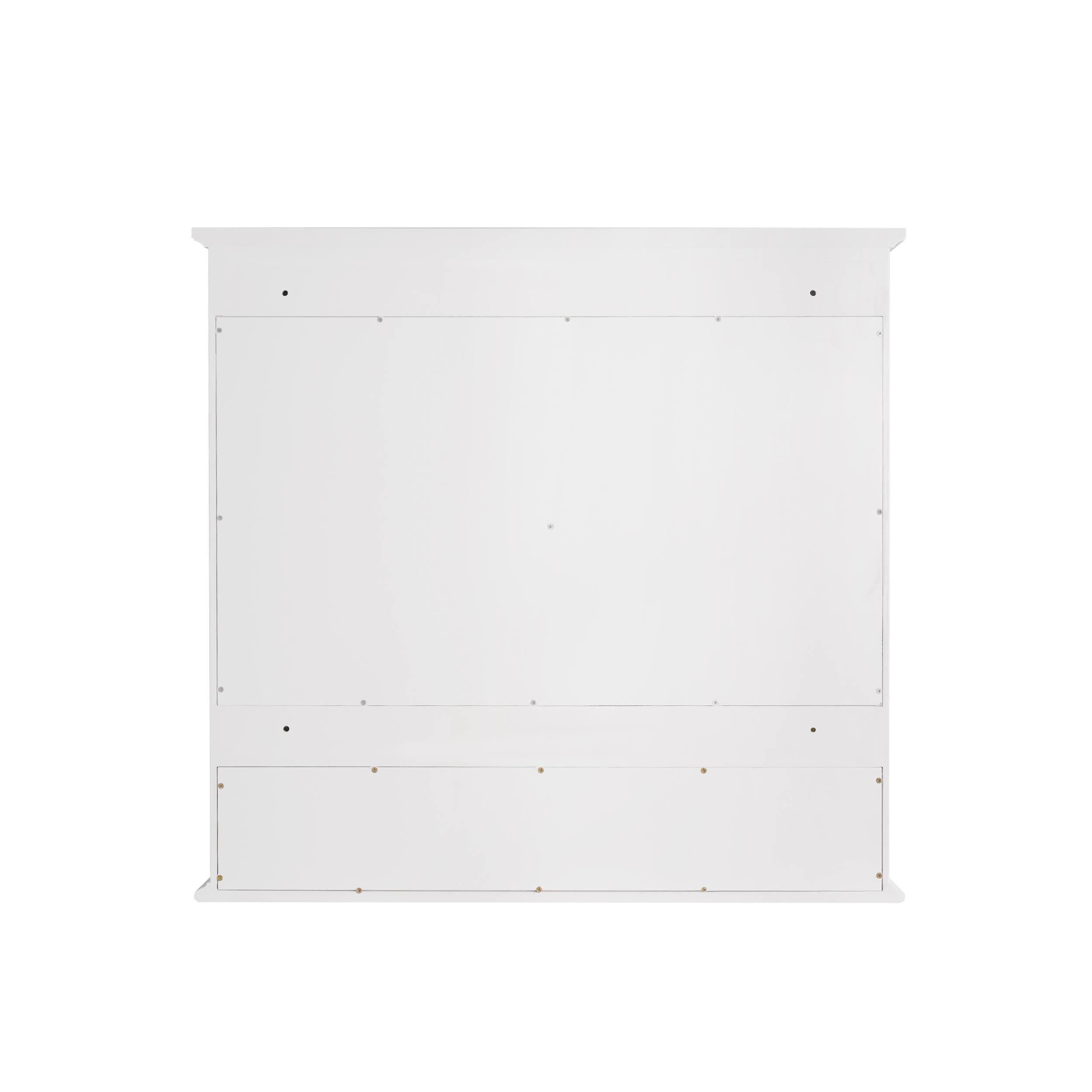 Alt View 9. WELLFOR - 36-Inch W x 24-Inch H Surface-Mount Solid Rubberwood Medicine Cabinet with Double Mirrored Doors - White.