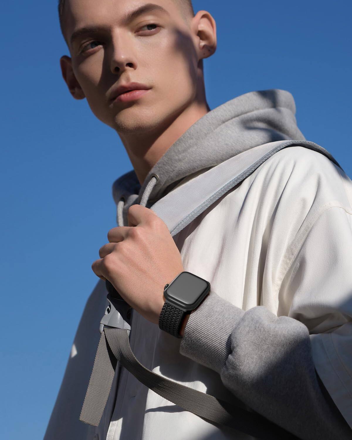 Alt View 2. Core Tech - Braided Stretchy Magnetic Watch Band for Apple Watch 38/40/41/42mm - Clay.