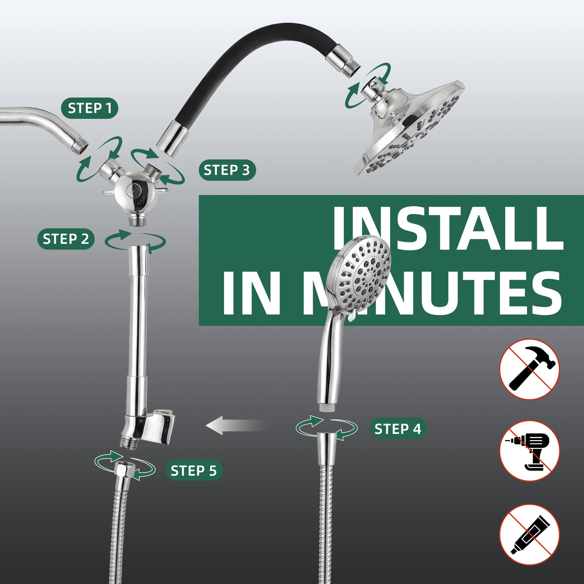 STEP 1  
STEP 2  
STEP 3  
INSTALL IN MINUTES  
STEP 4  
STEP 5