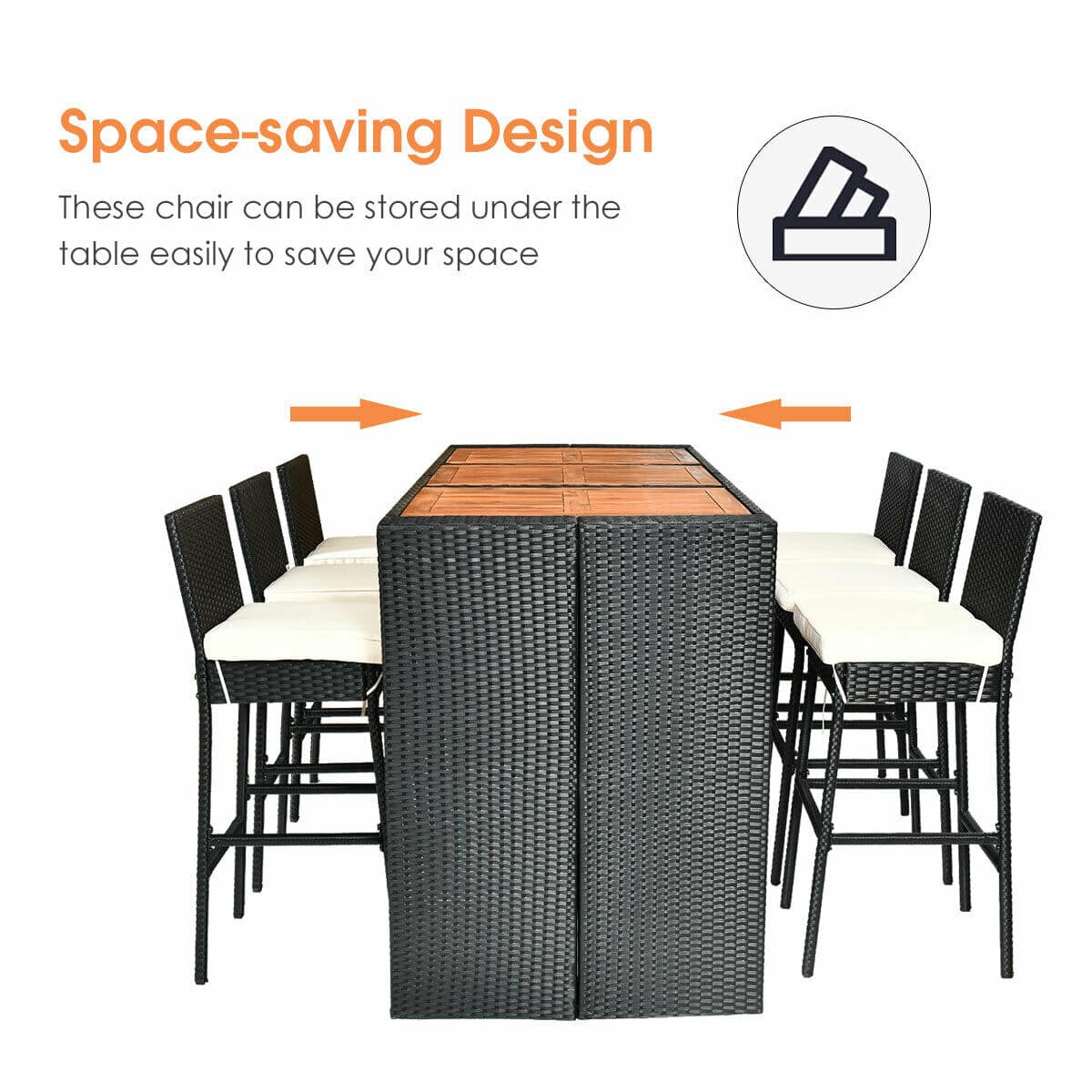 Space-saving Design: These chairs can be stored under the table easily to save your space.