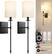 Front. Nordic Hygge - 24.8 Inch Black Battery Operated Wall Sconces Set of 2, Rechargeable Wireless Wall Lights with Remote - Black and White.