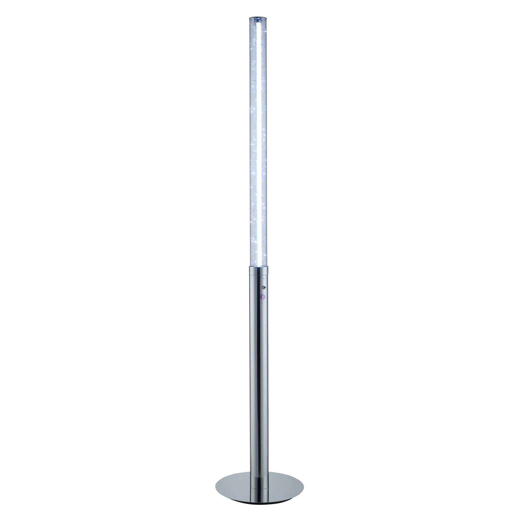 Front. Manhattan Lane - 62 Inch Floor Lamp, Modern Cylindrical Design, Tall Round Chrome Base.
