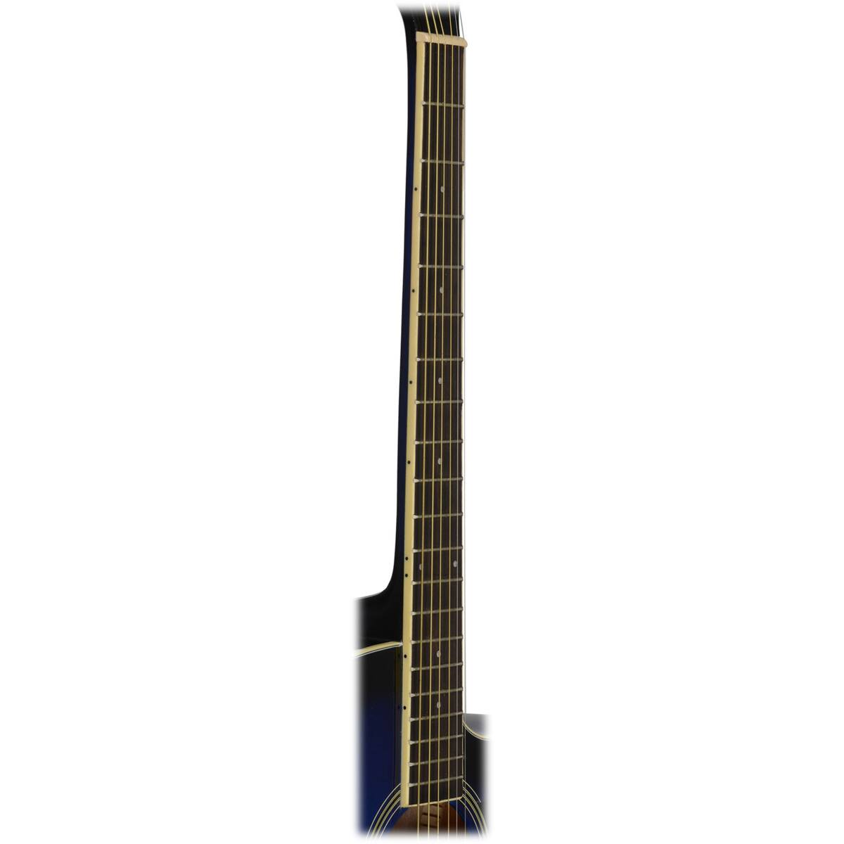 Alt View 7. Ibanez - Ibanez Performance PF15ECE Performance Dreadnought Acoustic Electric Guitar, Rosewood Fretboard, Transparent Blue.