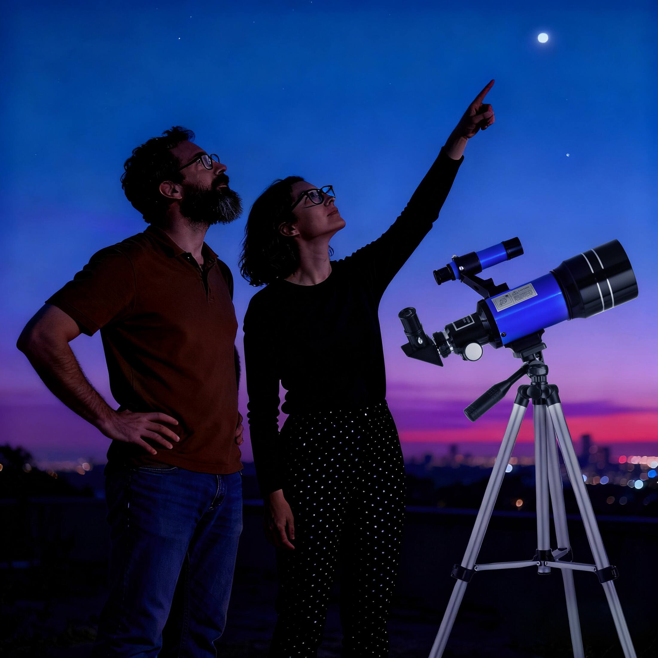 Alt View 5. Sugift - Telescope 70mm Aperture 300mm AZ Mount Telescope with Stand and Phone Adapter for Kids, Adults and Beginners - Blue.