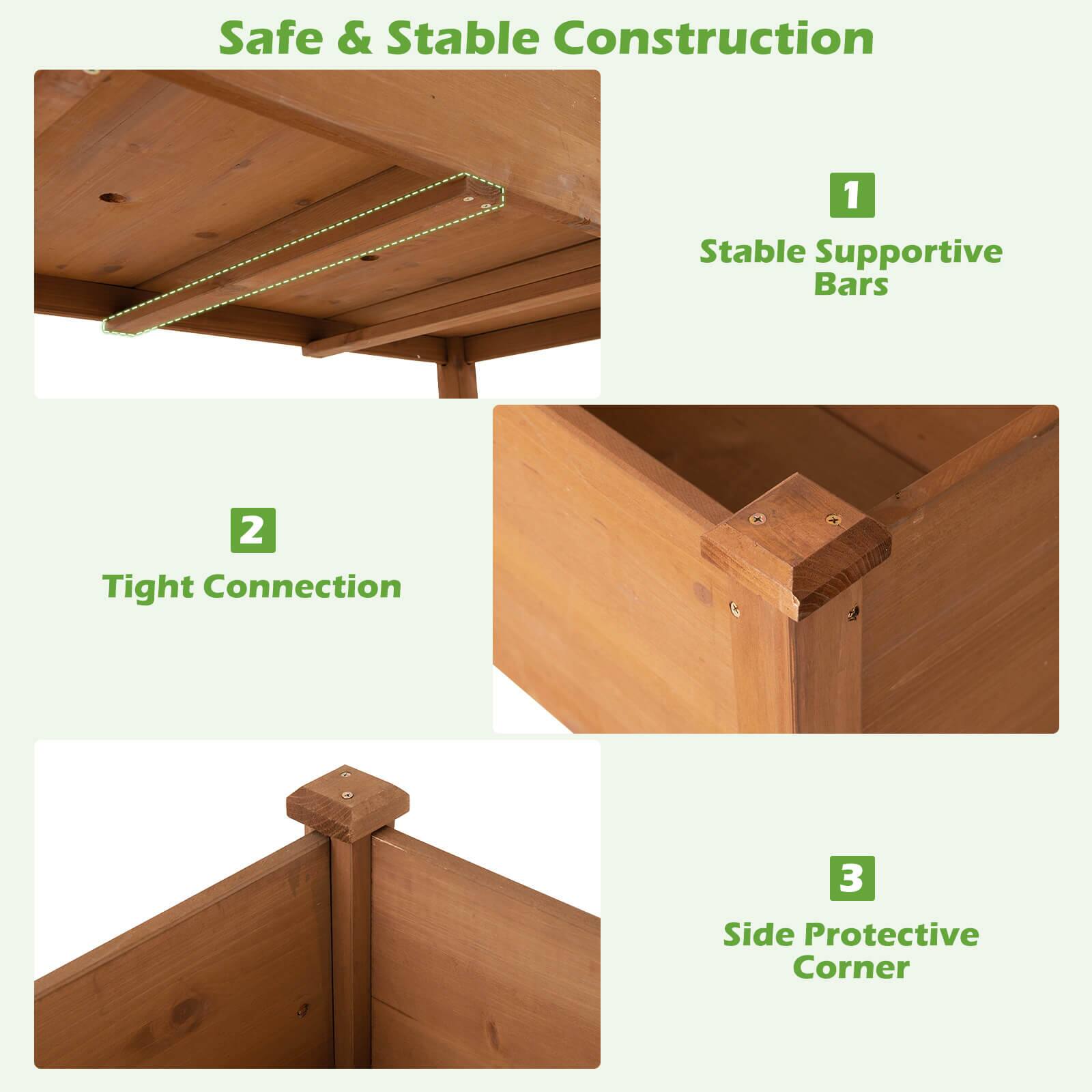 Safe & Stable Construction

1. Stable Supportive Bars
2. Tight Connection
3. Side Protective Corner