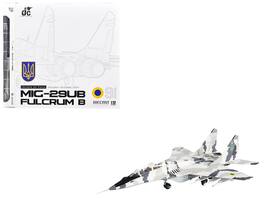 JC Wings - Mikoyan MiG-29UB Fulcrum-B Fighter Aircraft Vasylkiv Air Base Ukraine (2021) Ukrainian Air Force 1/72 Diecast Model - White, Grey