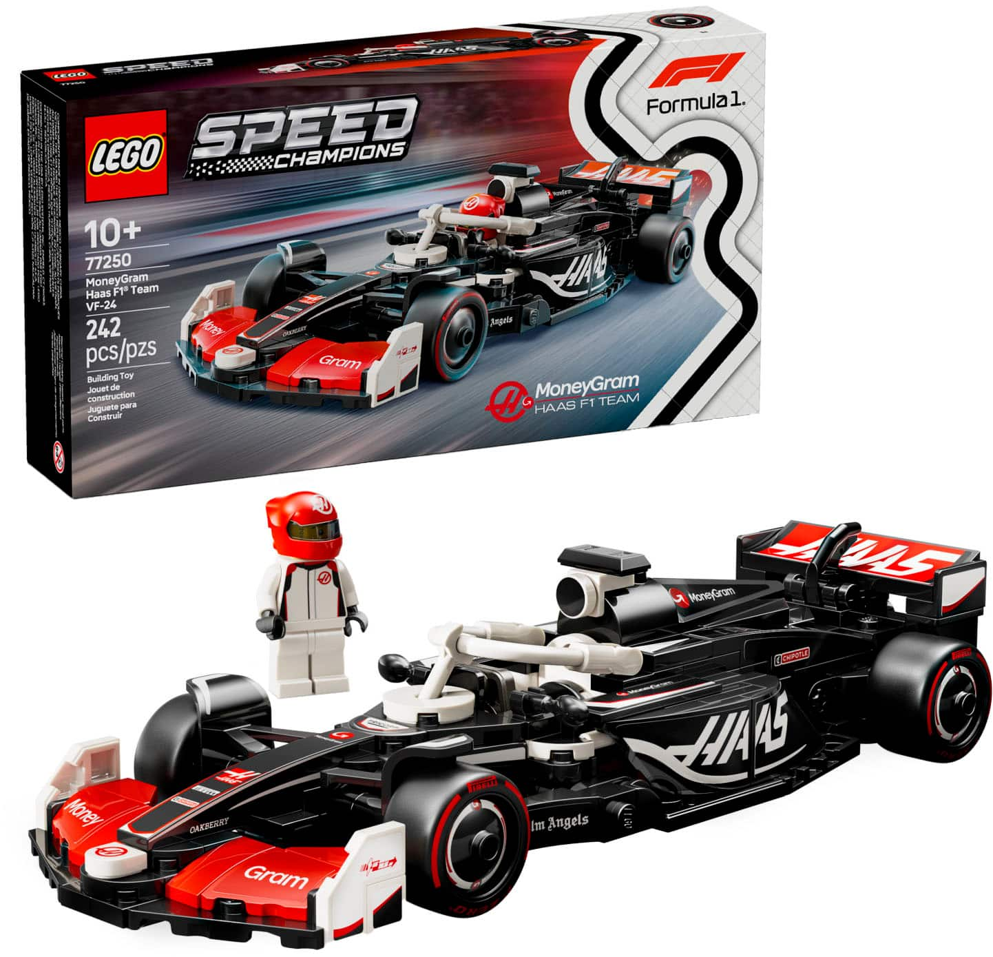 LEGO Speed Champions MoneyGram Haas F1 Team VF-24 Race Car Building Set ...