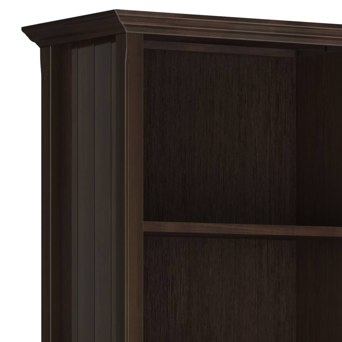 Alt View 1. Simpli Home - Acadian SOLID WOOD 72 inch x 26 inch Transitional 5 Shelf Bookcase in Brunette Brown - Brunette Brown.