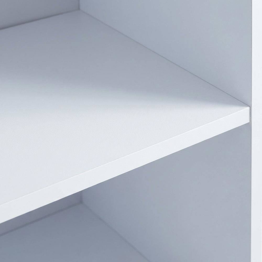 Alt View 1. FurniFact - Modern Wood Bookcase with Adjustable Shelves for Living Room Storage - White.