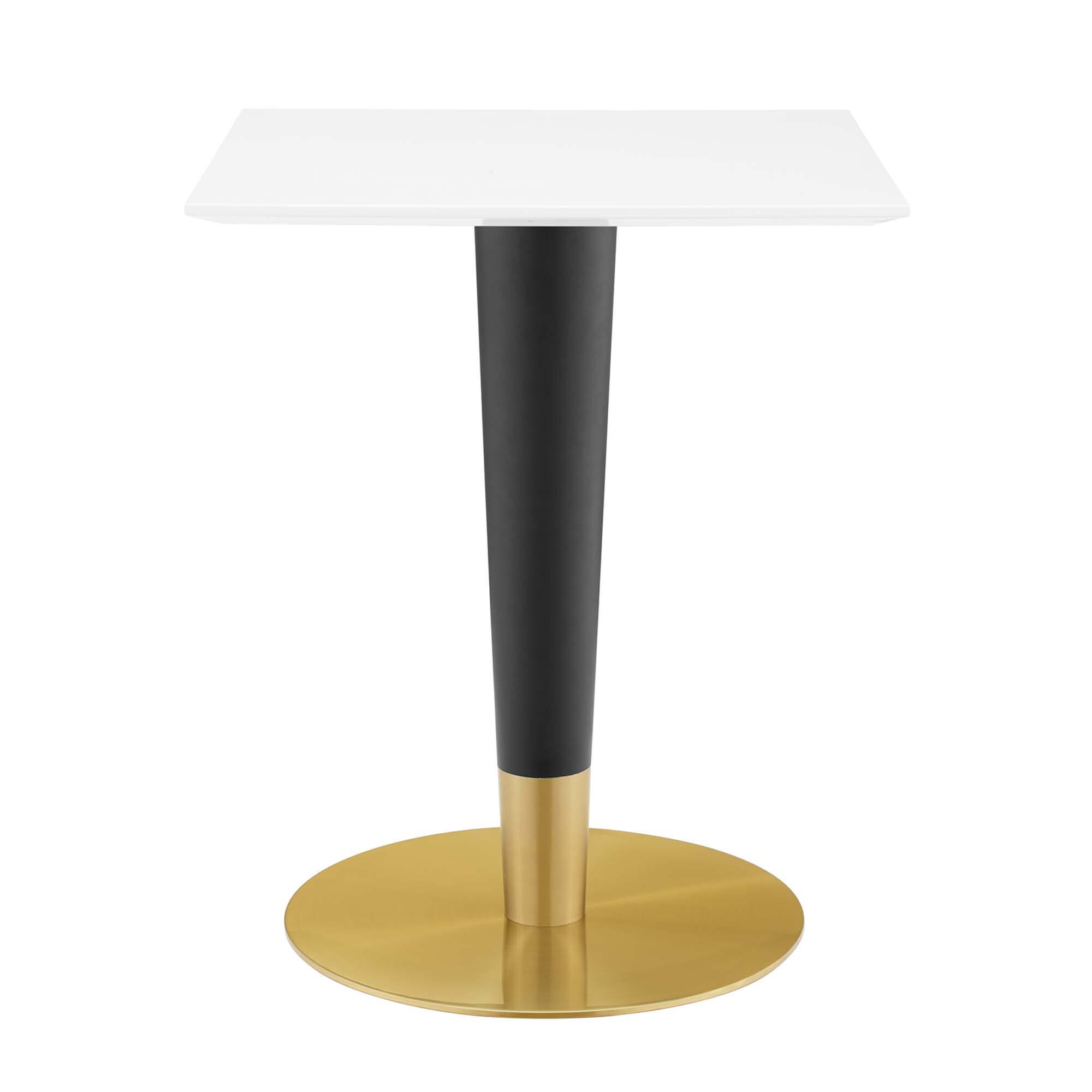 Angle. Modway - Zinque 24" Square Dining Table by Modway - Gold White.