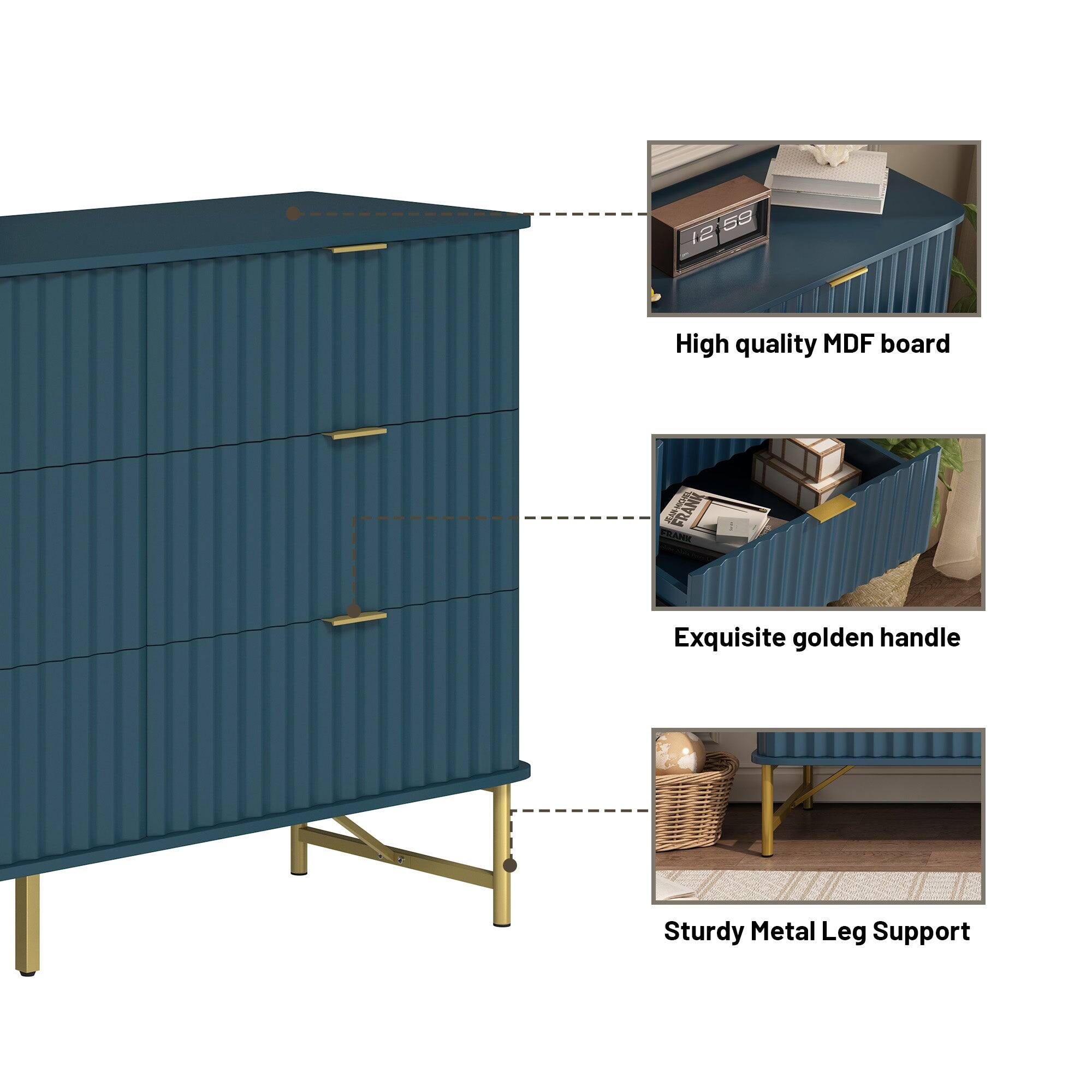 1269 59 12  
High quality MDF board  
Exquisite golden handle  
Sturdy Metal Leg Support
