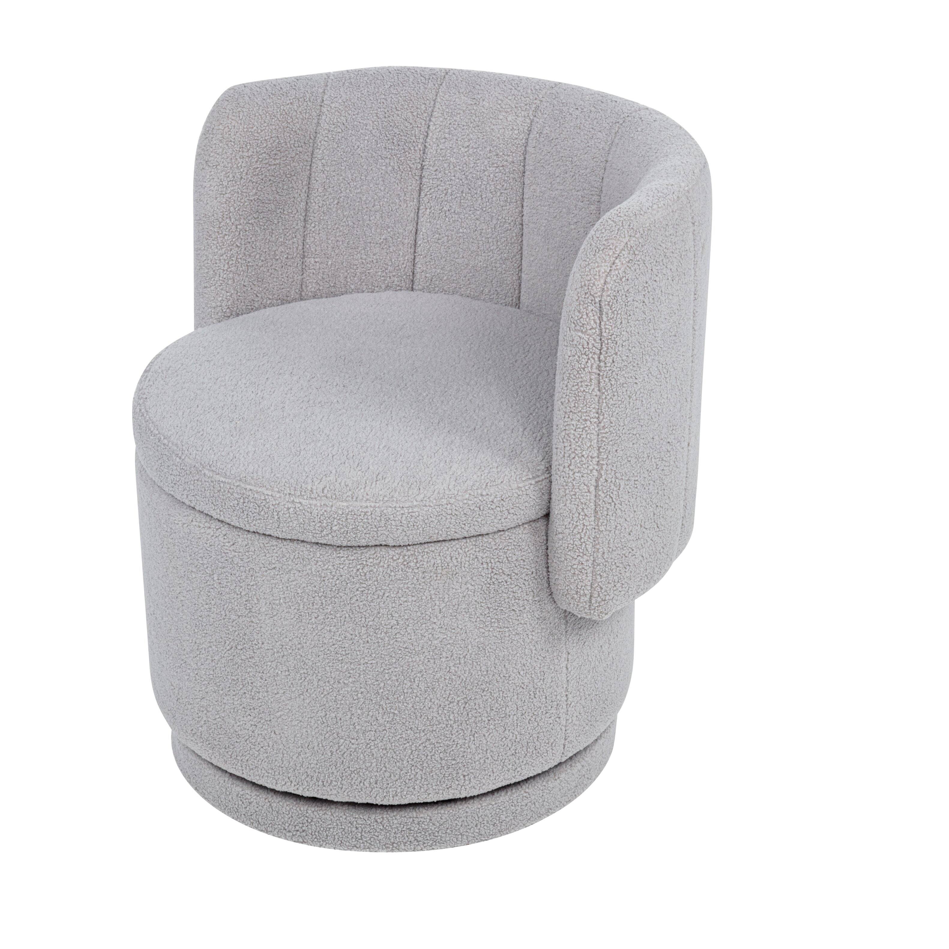 Alt View 3. APRILSOUL - 360 Degree Swivel Back Sofa Chair With Storage Space Suitable For Bedroom and Living Room - Gray.