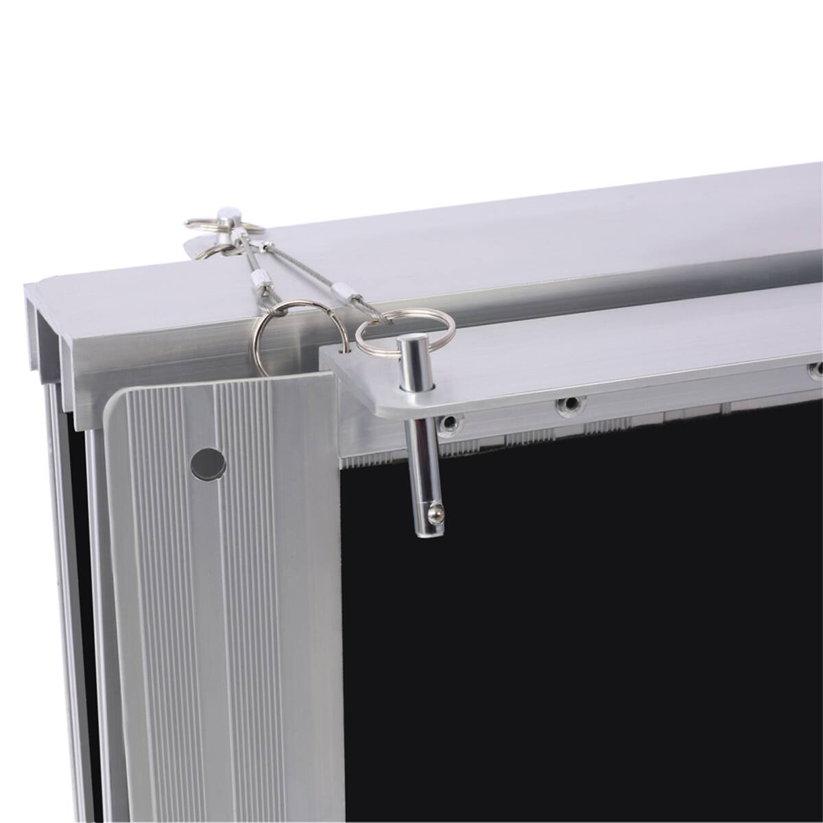 Alt View 6. HTUTWOO - Wheelchair Ramp 5ft - Foldable Threshold Ramp, 600 Pound Capacity, Non-Skid Surface, Two Separate Pieces for Home Steps - Silver.