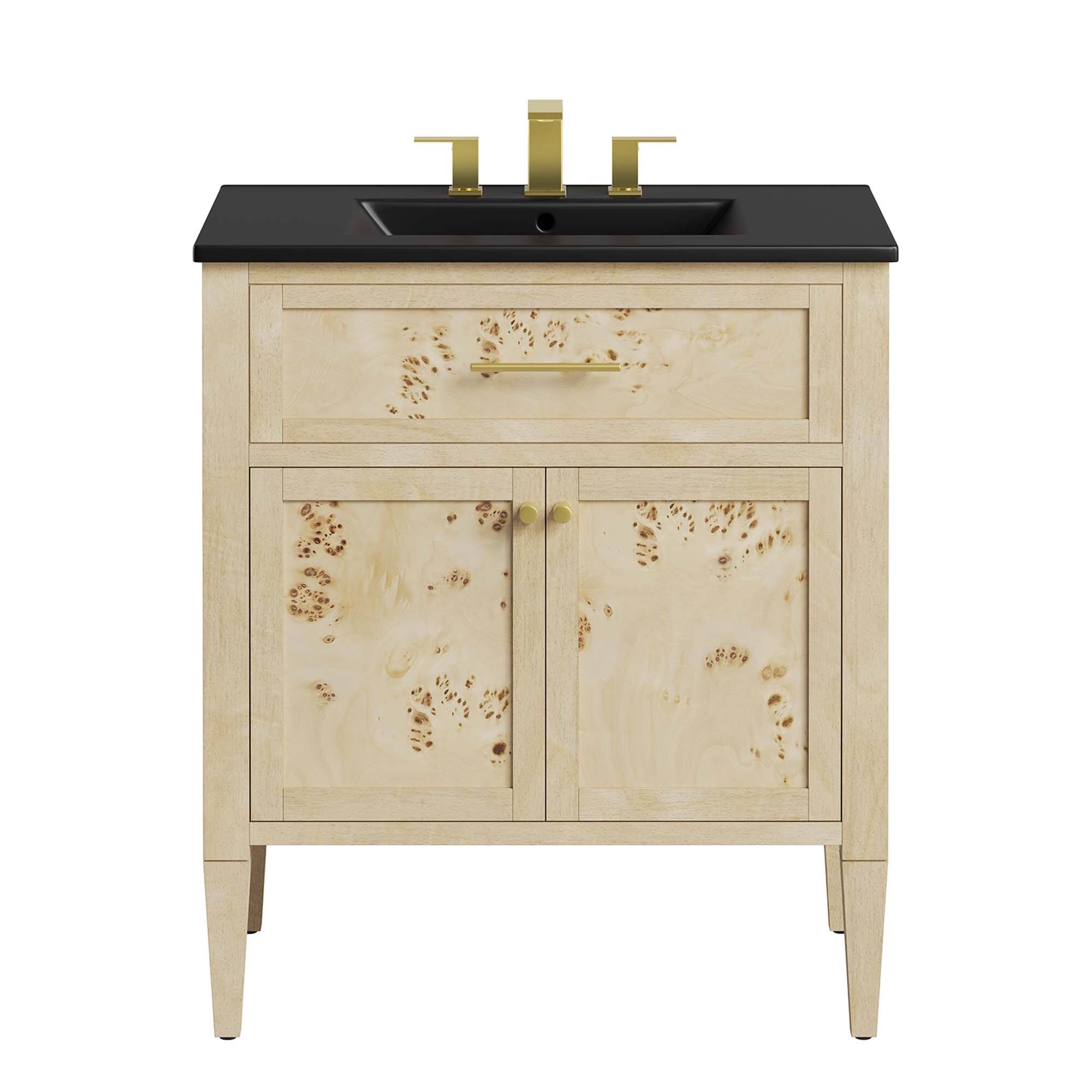 Alt View 4. Modway - Elysian Bathroom Vanity Basin Included by Modway - Black Burl.
